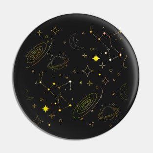 Yellow Galaxy Pattern Pin