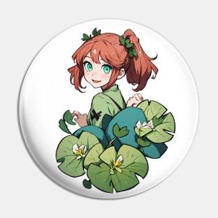 Cute happy anime girl in summer series Pin