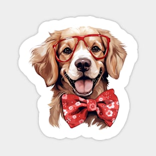 Fancy Golden Retriever Dog Magnet