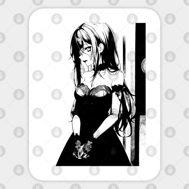 𝙸𝚌𝚘𝚗  Gothic anime girl, Anime monochrome, Anime