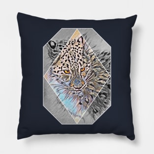 Snow Leopard Diamond Pillow