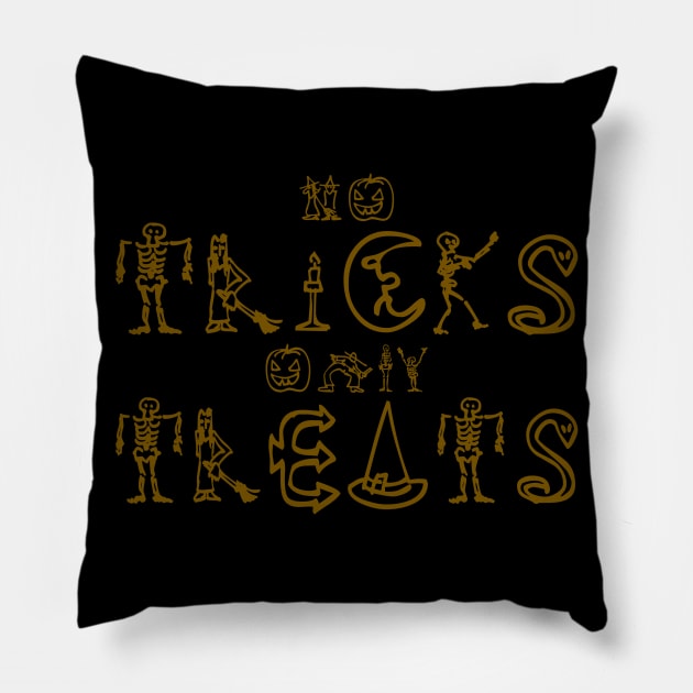 No Tricks Only Treats Pillow by Darth Noob