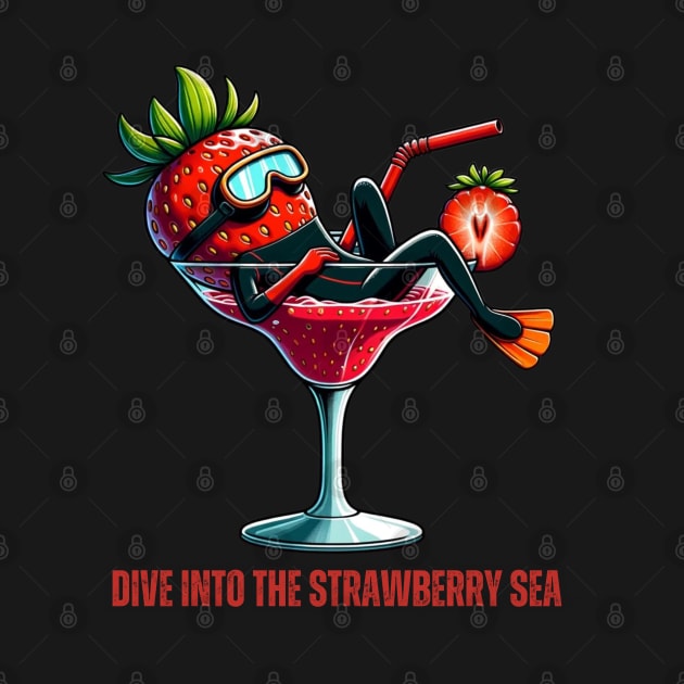 Strawberry Snorkeling - Dive into the Strawberry Sea Shirt by vk09design