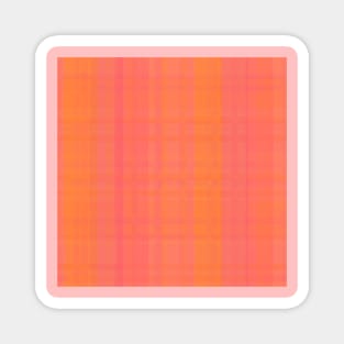 Orange and Pink Plaid Magnet