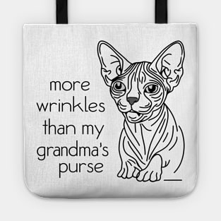 More wrinkles than my grandma's purse Tote