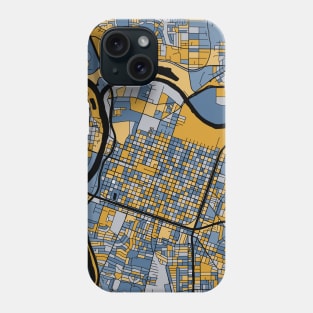 Sacramento Map Pattern in Blue & Gold Phone Case