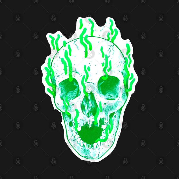 green fire skull by itacc