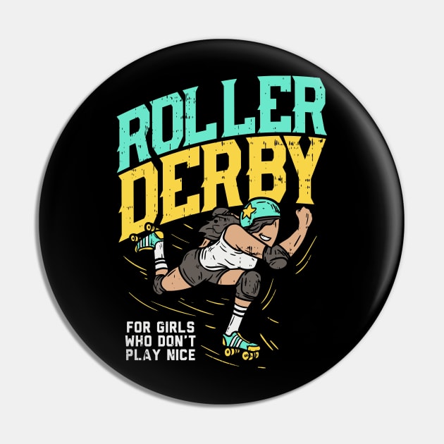 Roller Derby Tshirt I roller skating Pin by biNutz