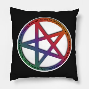 Rainbow pentagram blessed be, so mot it be Pillow