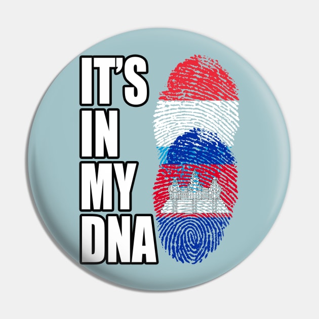 Luxembourgish And Cambodian Mix Heritage DNA Flag Pin by Just Rep It!!