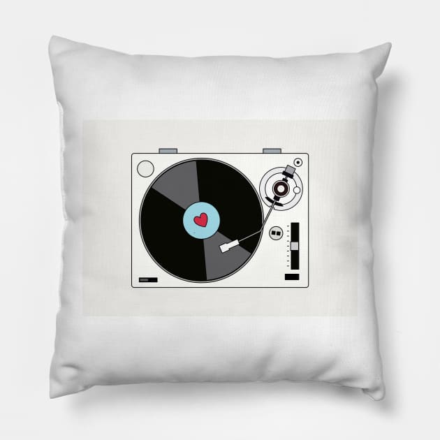 Retro Record Player Pillow by RumourHasIt