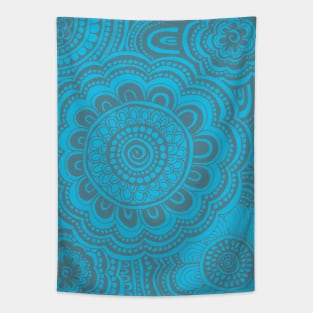 Cool Blue Anemone Flowers Tapestry