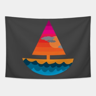 Sunset Sailboat Tapestry