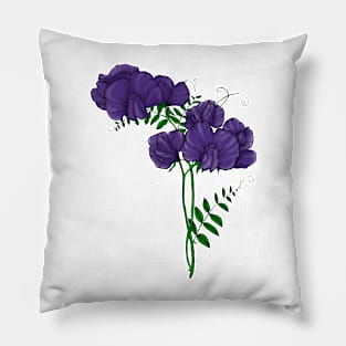 Purple sweet peas Pillow