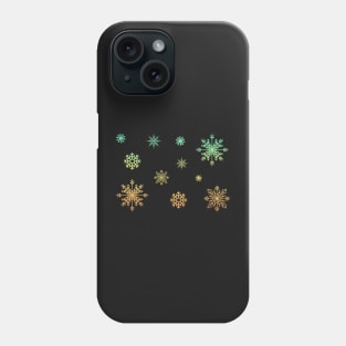 Pastel Orange Ombre Faux Glitter Snowflakes Phone Case