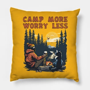 Camp More Worry Less Pillow