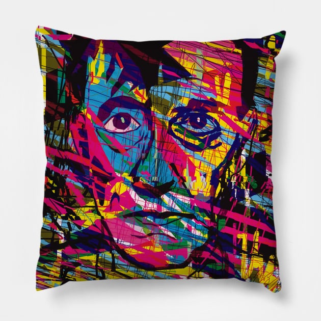 William S. Burroughs - Close-up II Pillow by Exile Kings 