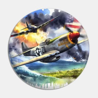 Fantasy illustration of WWII aircraft in battle Pin