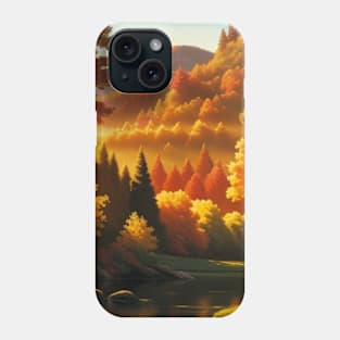 Autumn River in a Forest Phone Case