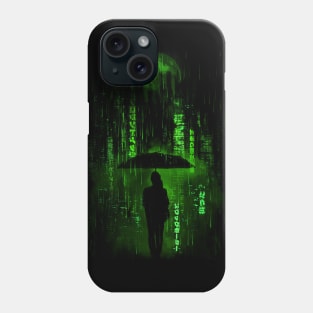 Sci fi City - Green Neon Lights Phone Case
