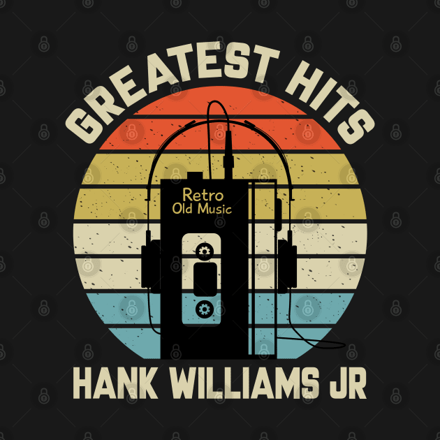 Greatest Hits Hank Retro Walkman Williams Jr Vintage Art by Dinosaur Mask Store