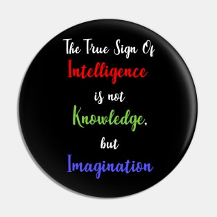 The True Sign of Intelligence is not Knowledge, but Imagination Pin