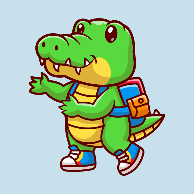 Cute Crocodile Back To School Cartoon by Catalyst Labs