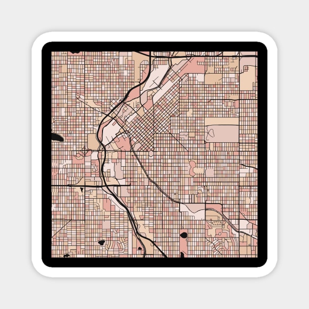 Denver Map Pattern in Soft Pink Pastels Magnet by PatternMaps