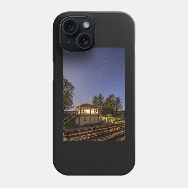 Settle Junction Signal Box Railway House After Dark North Yorkshire England Phone Case by Spookydaz