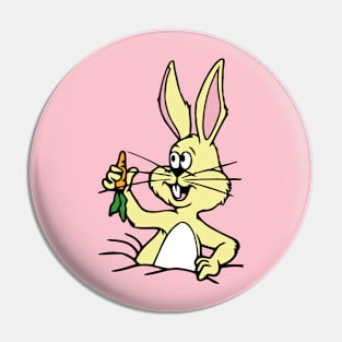 Yellow Rabbit with Carrot Pin