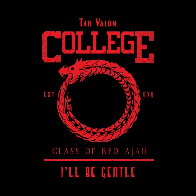 Tar Valon College Red Ajah Slogan and Symbol Dragon by TSHIRT PLACE