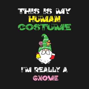 This Is My Human Costume I'm Really A Gnome Lover Christmas Gift Idea Gnome Cartoon T-Shirt