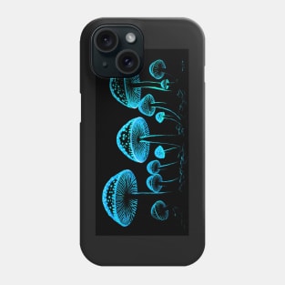 Blue Glowing Mushrooms Phone Case