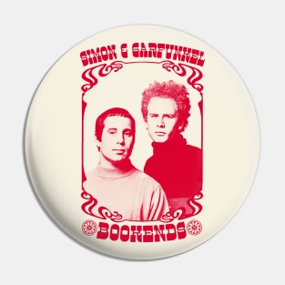 Simon & Garfunkel  /// Bookends /// Original Retro Fan Art Design Pin