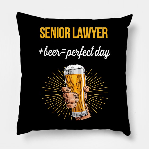 Senior Lawyer Beer T-Shirt Senior Lawyer Funny Gift Item Pillow by Bushf