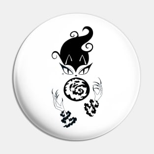 Witchy Kitty Crystal Ball Pin