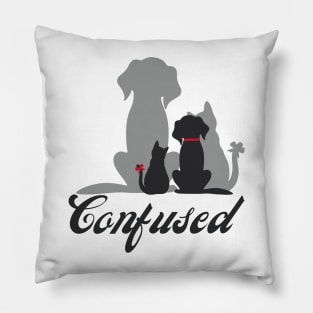 cat and dog love Pillow