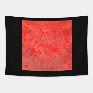 Red floral leather pattern Tapestry