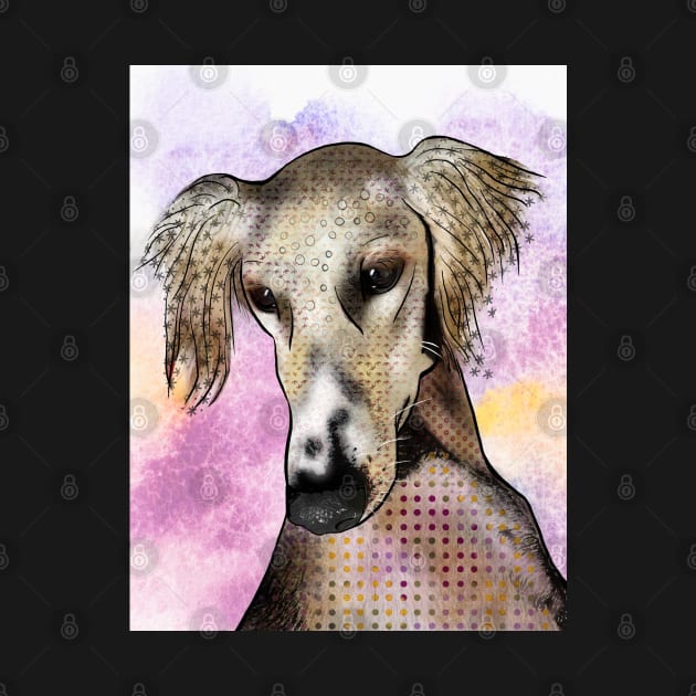 Saluki by MistyLakeArt