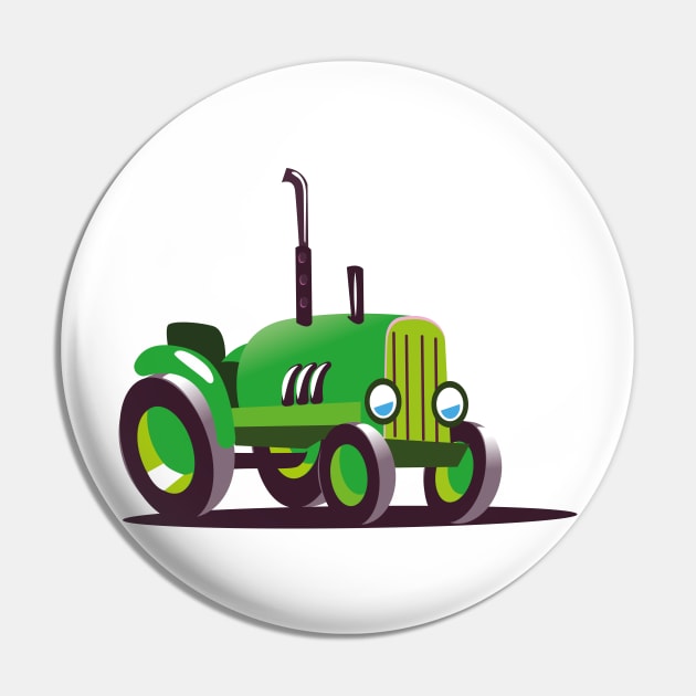 Cute Green Tractor Pin by nickemporium1