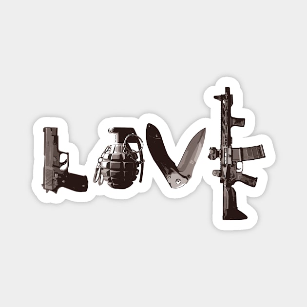 gun firearm love Magnet by YEBYEMYETOZEN