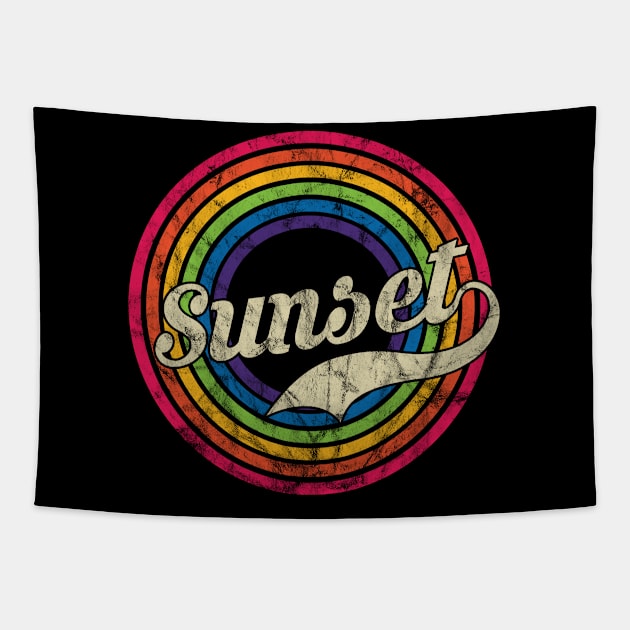 Sunset - Retro Rainbow Faded-Style Tapestry by MaydenArt