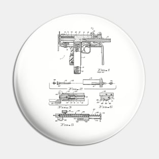 Machine Gun Adaptor Vintage Patent Hand Drawing Pin