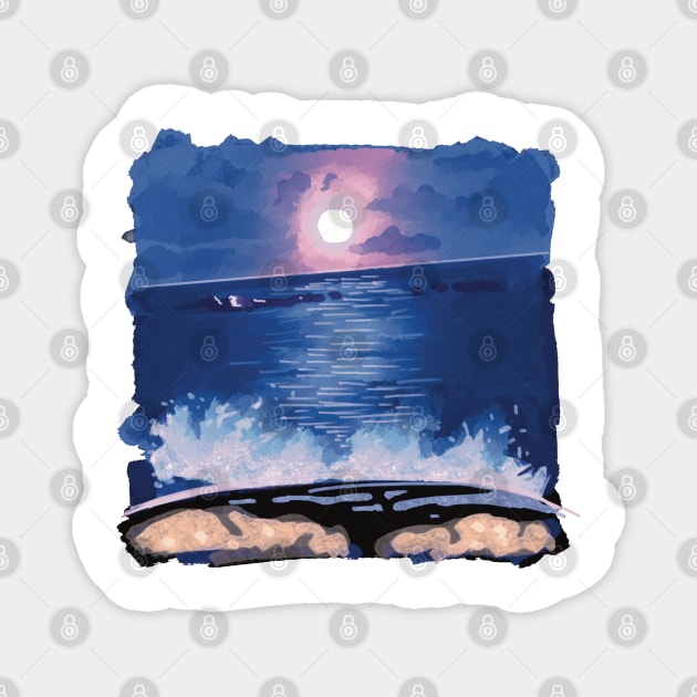 Cyprus beach night Magnet by KO-of-the-self