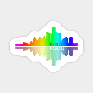 Detroit Skyline - Reflection Rainbow Magnet