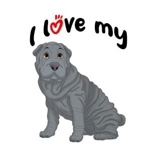 I Love My Blue Shar-Pei Dog T-Shirt