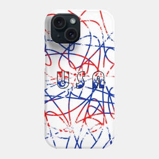 USA Scribble -  Fourth Of July Art Phone Case