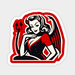 Retro Devil Girl Magnet