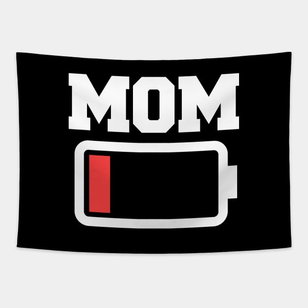 Low Battery Mom Tapestry by rojakdesigns