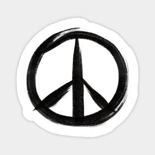 Zen Peace Symbol in black ink Magnet